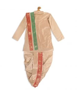 Boys VASTRAMAY SISHU Boy's Rose Gold Kurta With Dhoti Pants & With Dupatta 12 Boys VASTRAMAY SISHU Boy's Rose Gold Kurta With Dhoti Pants & With Dupatta