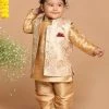 Boys VASTRAMAY SISHU Infant Boy's Rose Gold Silk Blend Nehru Jacket 2 Boys VASTRAMAY SISHU Infant Boy's Rose Gold Silk Blend Nehru Jacket