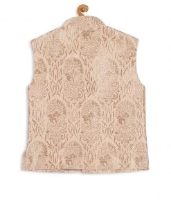 Boys VASTRAMAY SISHU Infant Boy's Rose Gold Silk Blend Nehru Jacket