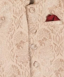 Boys VASTRAMAY SISHU Infant Boy's Rose Gold Silk Blend Nehru Jacket