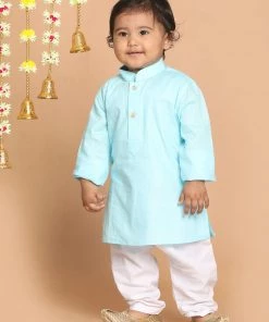 VASTRAMAY SISHU Boy's Blue Kurta With Pyjamas Boys