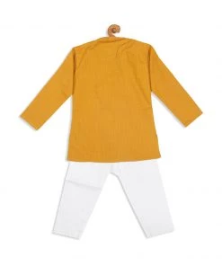 VASTRAMAY SISHU Boy's Mustard Yellow Kurta With Pyjamas Boys