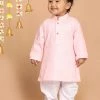 VASTRAMAY SISHU Boy's Pink Solid Kurta With Pyjamas Boys