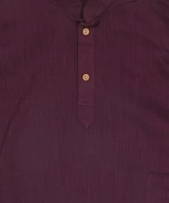 VASTRAMAY SISHU Boys Purple & Whiet Kurta With Pyjamas