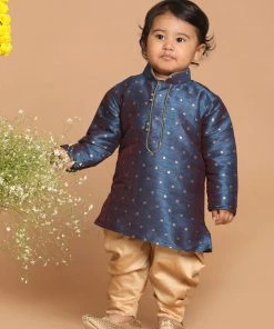 VASTRAMAY SISHU Boy's Blue Kurta With Dhoti Pants Boys