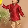 VASTRAMAY SISHU Boy's Maroon Kurta With Dhoti Pants Boys