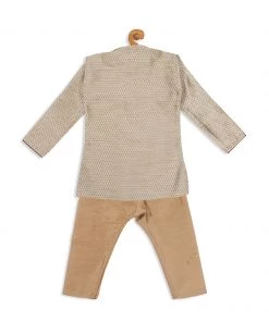 Boys VASTRAMAY SISHU Boy's Beige Kurta With Pyjama 12 Boys VASTRAMAY SISHU Boy's Beige Kurta With Pyjama