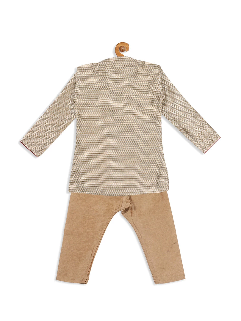 Boys VASTRAMAY SISHU Boy's Beige Kurta With Pyjama 6 Boys VASTRAMAY SISHU Boy's Beige Kurta With Pyjama