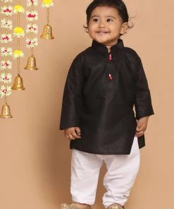 Boys VASTRAMAY SISHU Boy's Black Kurta With Pyjamas