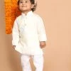 VASTRAMAY SISHU Boy's Cream-Coloured Kurta With Pyjamas