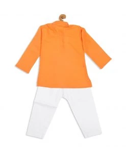 Boys VASTRAMAY SISHU Boy's Orange Kurta With Pyjamas