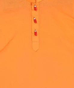 Boys VASTRAMAY SISHU Boy's Orange Kurta With Pyjamas