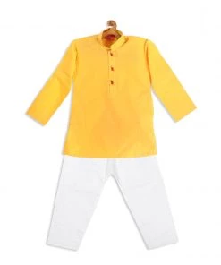 VASTRAMAY SISHU Boy's Yellow Kurta With Pyjamas 11 VASTRAMAY SISHU Boy's Yellow Kurta With Pyjamas