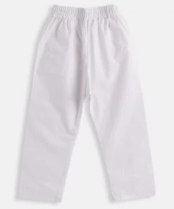 VASTRAMAY SISHU Infant Boys Purple And White Pure Cotton Kurta Pyjama Set