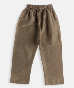 VASTRAMAY SISHU Infant Boys Chiku Cotton Blend Kurta Pyjama Set