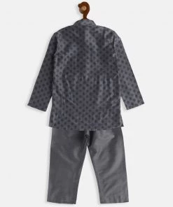 VASTRAMAY SISHU Infant Boys Grey Cotton Blend Kurta Pyjama Set 10 VASTRAMAY SISHU Infant Boys Grey Cotton Blend Kurta Pyjama Set
