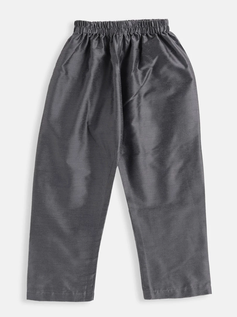 VASTRAMAY SISHU Infant Boys Grey Cotton Blend Kurta Pyjama Set 7 VASTRAMAY SISHU Infant Boys Grey Cotton Blend Kurta Pyjama Set