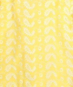Boys VASTRAMAY SISHU Boy's Mustard Floral Chikankari Pure Cotton Kurta With Pyjama