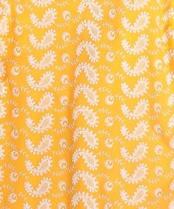 VASTRAMAY SISHU Boy's Orange Floral Chikankari Pure Cotton Kurta With Pyjama