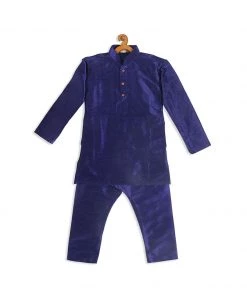 VASTRAMAY SISHU Boy's Blue Kurta With Pyjamas