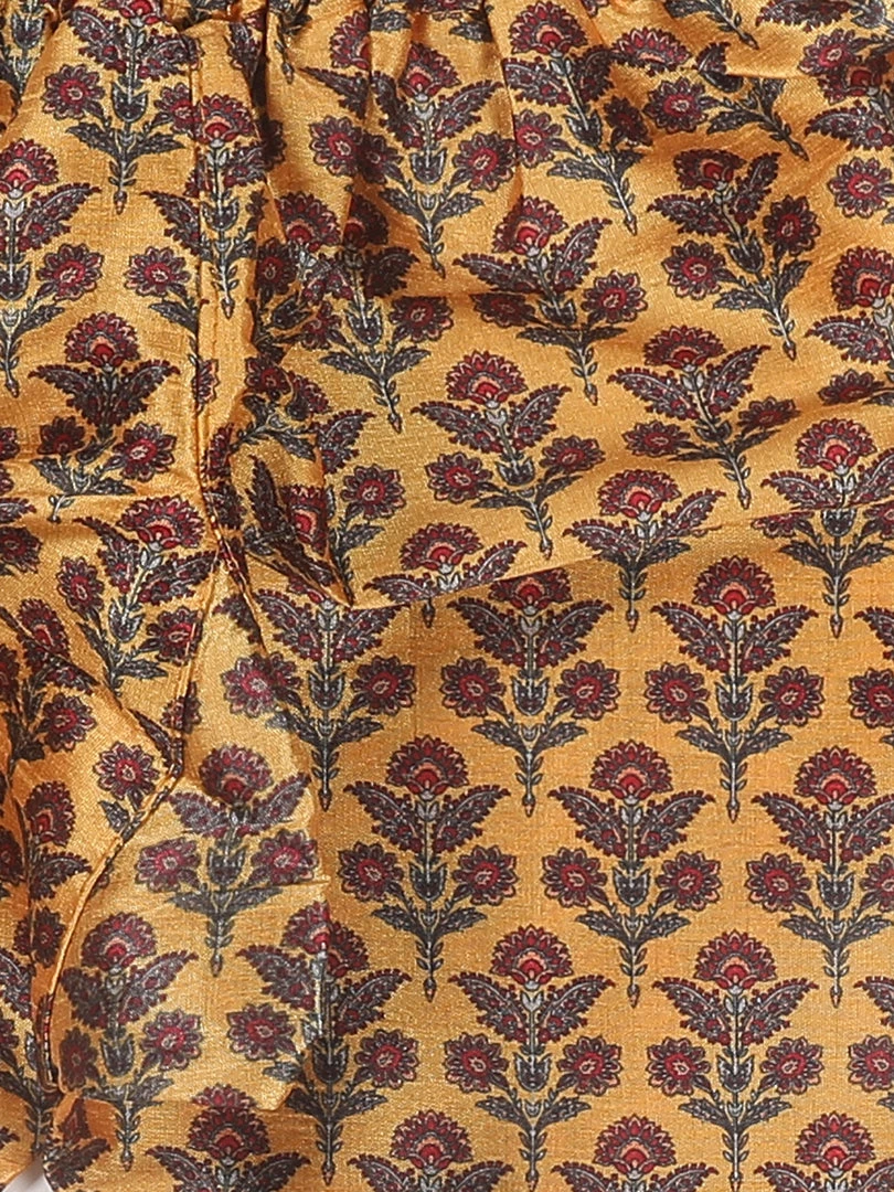 VASTRAMAY SISHU Boy's Yellow And Maroon Ethnic Motifs Printed Kurta With Churidar Ganesh Chaturthi 8 VASTRAMAY SISHU Boy's Yellow And Maroon Ethnic Motifs Printed Kurta With Churidar Ganesh Chaturthi