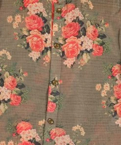 VASTRAMAY SISHU Boys Olive Green Floral Printed Kurta With Churidar