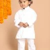 Boys VASTRAMAY SISHU Boy's White Kurta With Pyjamas
