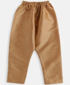 VASTRAMAY SISHU Infant Boys Rose Gold Silk Blend Kurta Pyjama Set