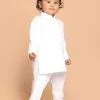 VASTRAMAY SISHU Boy's White Pure Cotton Kurta With Pyjamas Boys