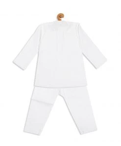 VASTRAMAY SISHU Boy's White Pure Cotton Kurta With Pyjamas Boys
