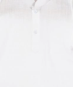Boys VASTRAMAY SISHU Boy's White Pure Cotton Kurta And Pyjamas With Prayer Cap