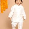 VASTRAMAY SISHU Boy's White Kurta With Pyjamas Boys