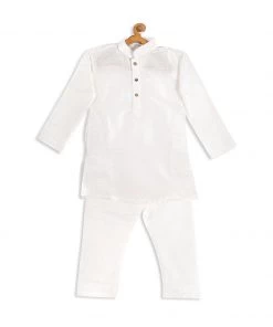VASTRAMAY SISHU Boy's White Kurta With Pyjamas Boys
