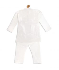 VASTRAMAY SISHU Boy's White Kurta With Pyjamas Boys