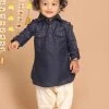 Boys VASTRAMAY SISHU Boy's Blue Angrakha Kurta With Patiala
