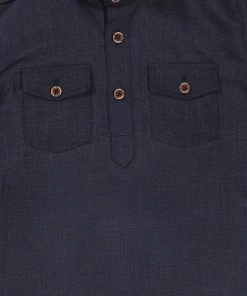 Boys VASTRAMAY SISHU Boy's Blue Angrakha Kurta With Patiala