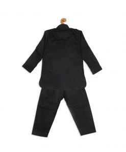 Boys VASTRAMAY SISHU Boy's Black Pure Cotton Kurta With Pyjamas 12 Boys VASTRAMAY SISHU Boy's Black Pure Cotton Kurta With Pyjamas