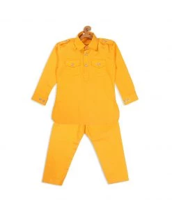 Boys VASTRAMAY SISHU Boy's Yellow Pure Cotton Kurta With Salwar 11 Boys VASTRAMAY SISHU Boy's Yellow Pure Cotton Kurta With Salwar