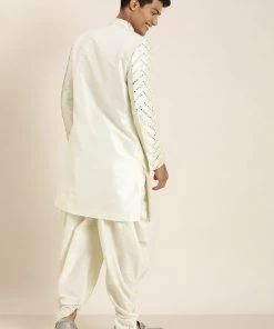 Sherwani/Indowestern Sets SHRESTHA By VASTRAMAY Men's Cream-Coloured Mirror Work Indo Western Sherwani Set 11 Sherwani/Indowestern Sets SHRESTHA By VASTRAMAY Men's Cream-Coloured Mirror Work Indo Western Sherwani Set