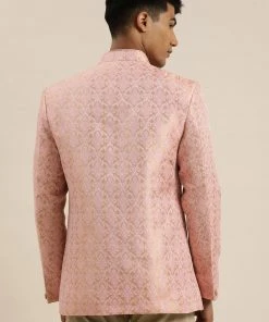 SHRESTHA By VASTRAMAY Men's Pink Ethnic Woven Design Embroidered Jodhpuri Shaadi 12 SHRESTHA By VASTRAMAY Men's Pink Ethnic Woven Design Embroidered Jodhpuri Shaadi