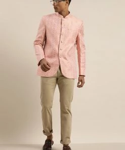 SHRESTHA By VASTRAMAY Men's Pink Ethnic Woven Design Embroidered Jodhpuri Shaadi 13 SHRESTHA By VASTRAMAY Men's Pink Ethnic Woven Design Embroidered Jodhpuri Shaadi