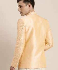 Shaadi SHRESTHA By VASTRAMAY Men's Beige Ethnic Embroidered Jodhpuri