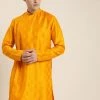 SHRESTHA BY VASTRAMAY Men Yellow Angrakha Kurta
