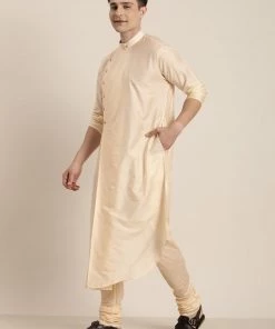 SHRESTHA By VASTRAMAY Men's Beige Pleated Kurta Kurta Sets 9 SHRESTHA By VASTRAMAY Men's Beige Pleated Kurta Kurta Sets