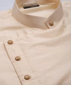 SHRESTHA By VASTRAMAY Men's Beige Pleated Kurta Kurta Sets 11 SHRESTHA By VASTRAMAY Men's Beige Pleated Kurta Kurta Sets