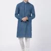 SHVAAS By VASTRAMAY Men's Blue Cotton Handloom Kurta With Pyjamas Ganesh Chaturthi 2 SHVAAS By VASTRAMAY Men's Blue Cotton Handloom Kurta With Pyjamas Ganesh Chaturthi