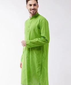 SHVAAS By VASTRAMAY Men's Green Cotton Handloom Kurta