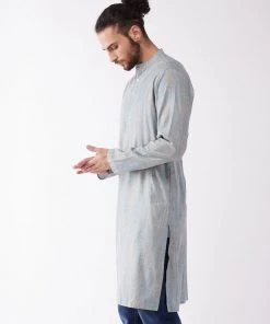 SHVAAS By VASTRAMAY Men's Blue Cotton Kurta