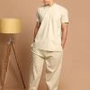 Rakhi SHVAAS By VASTRAMAY Men's Green Work From Home Collection Cotton Pyjama Set