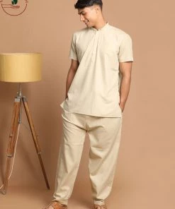 Rakhi SHVAAS By VASTRAMAY Men's Green Work From Home Collection Cotton Pyjama Set